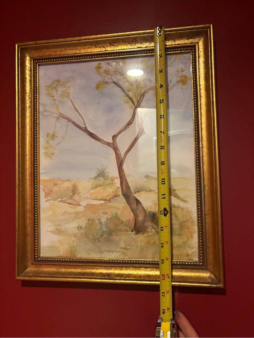 Vintage Gold Framed Tree Landscape Wall Art - Picture 2 of 4